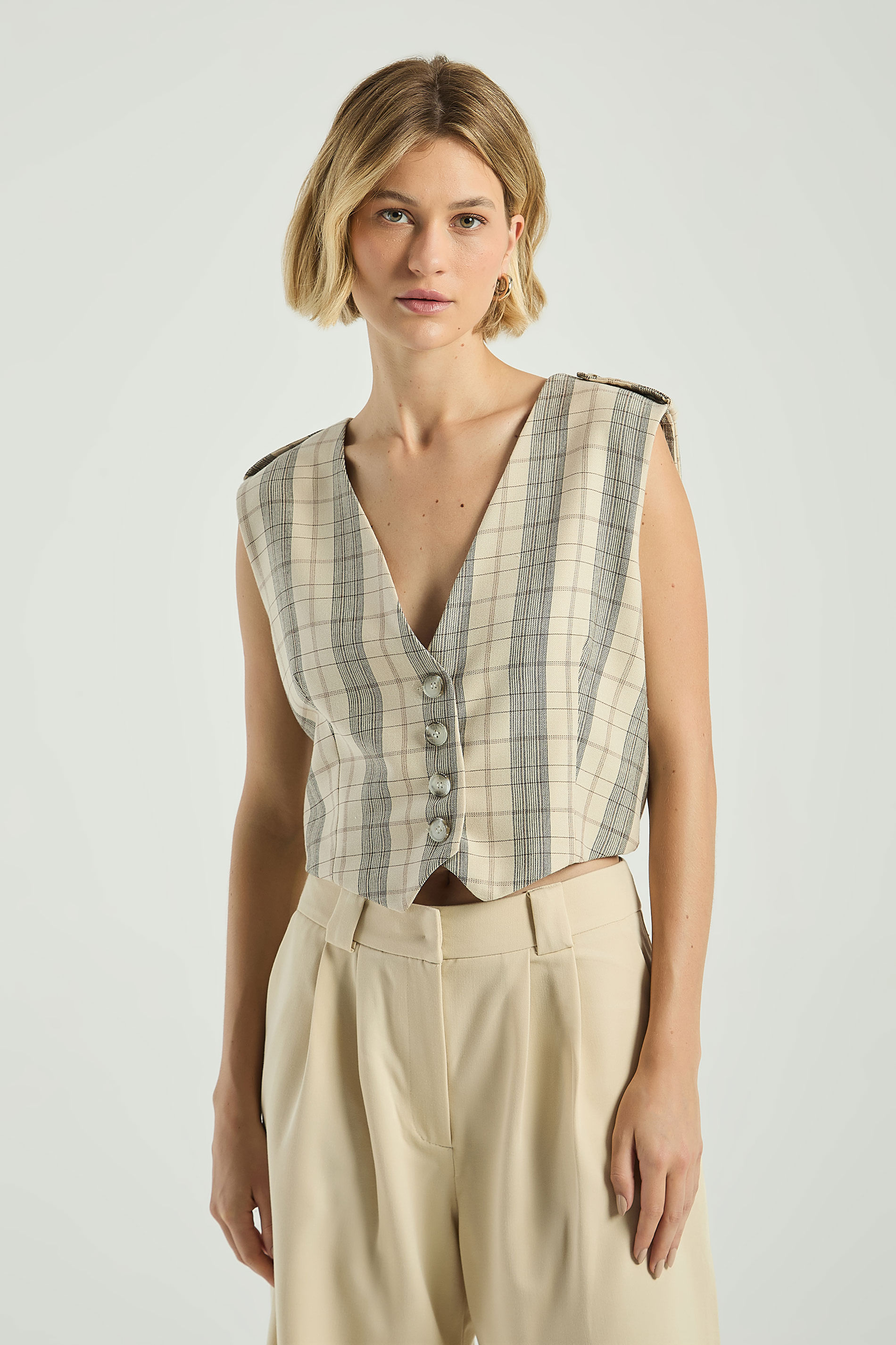 BLUSA ALETAS XADREZ-AVEIA G - AVEIA - 308184