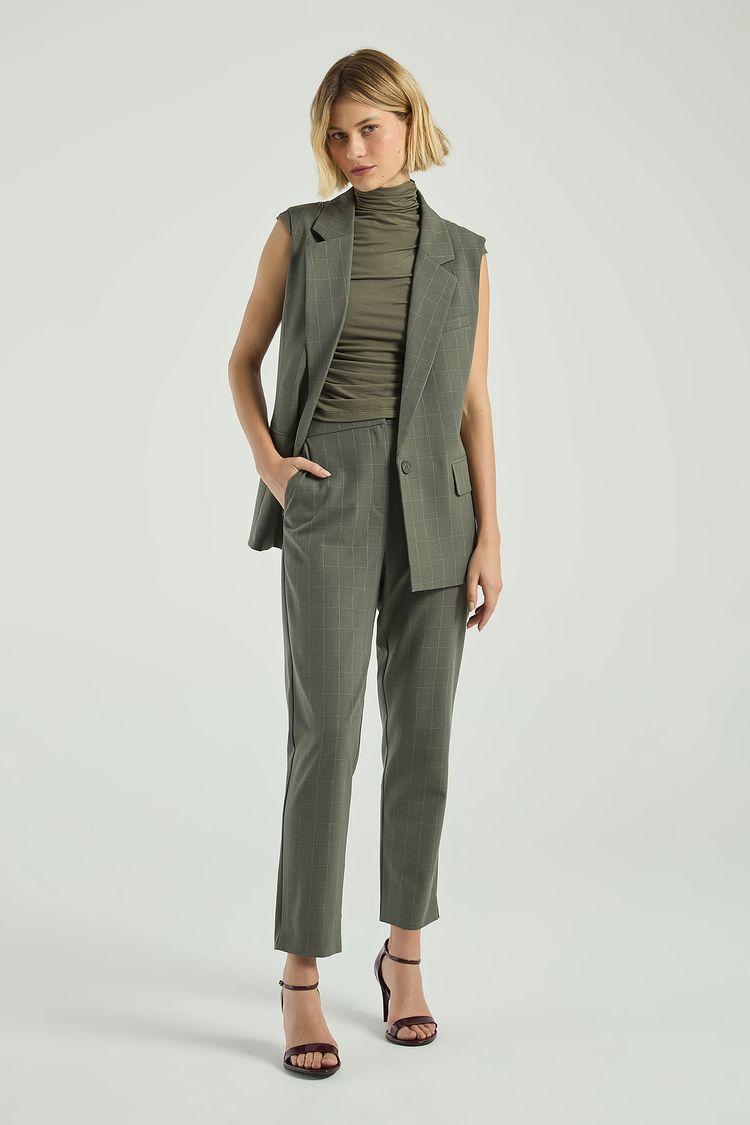 CALÇA XADREZ-VERDE ESCURO M - VERDE ESCURO - 308485