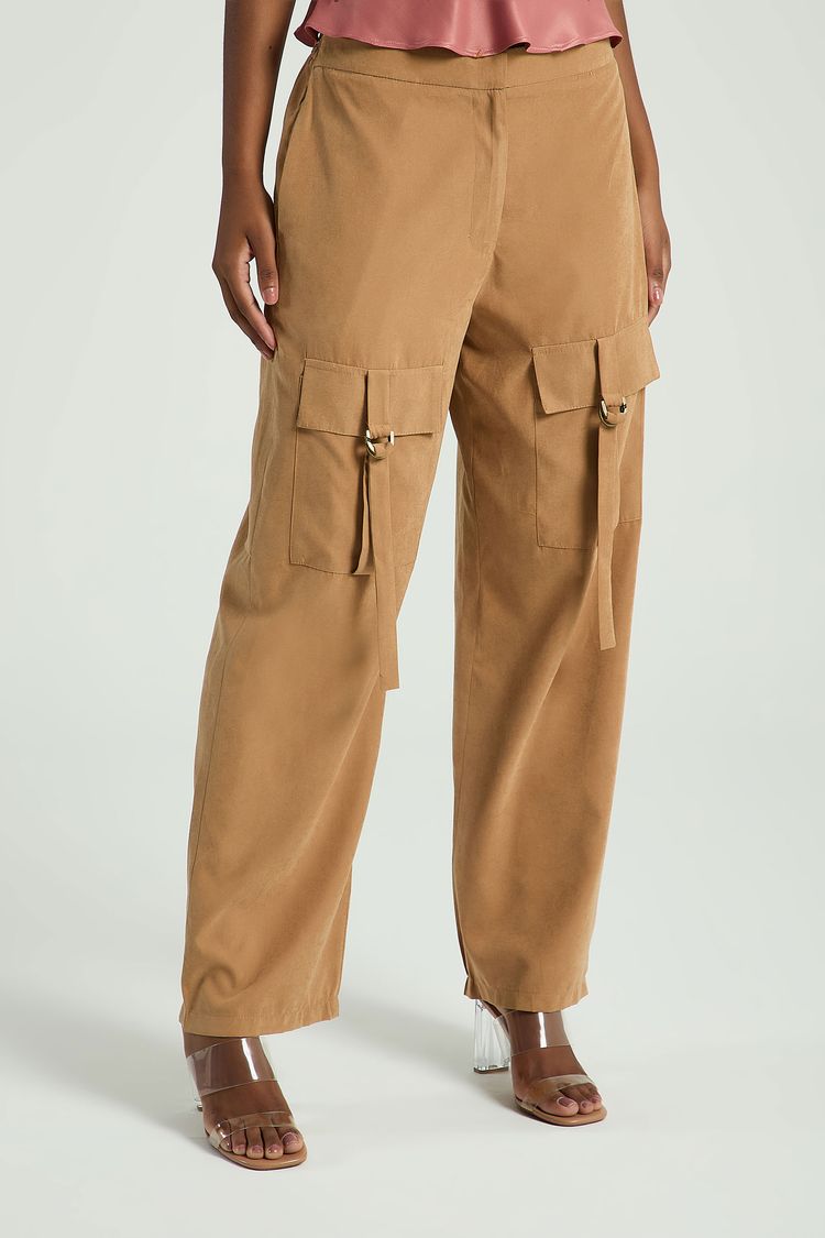 CALÇA BOLSOS FRENTE-BEGE ESCURO P - BEGE ESCURO - 309519