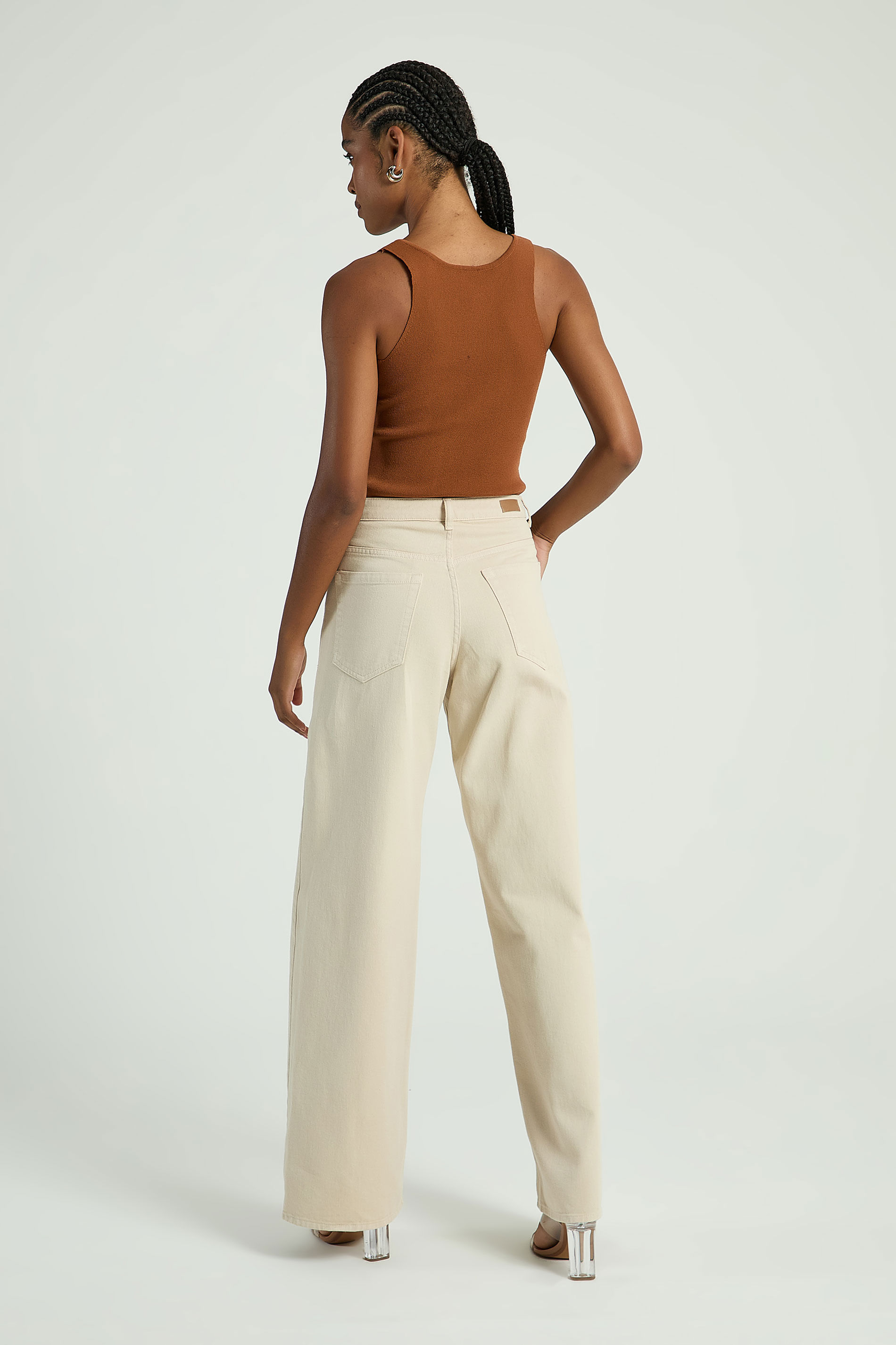 CALÇA PANTALONA EM SARJA-AVEIA 44 - AVEIA - 310223