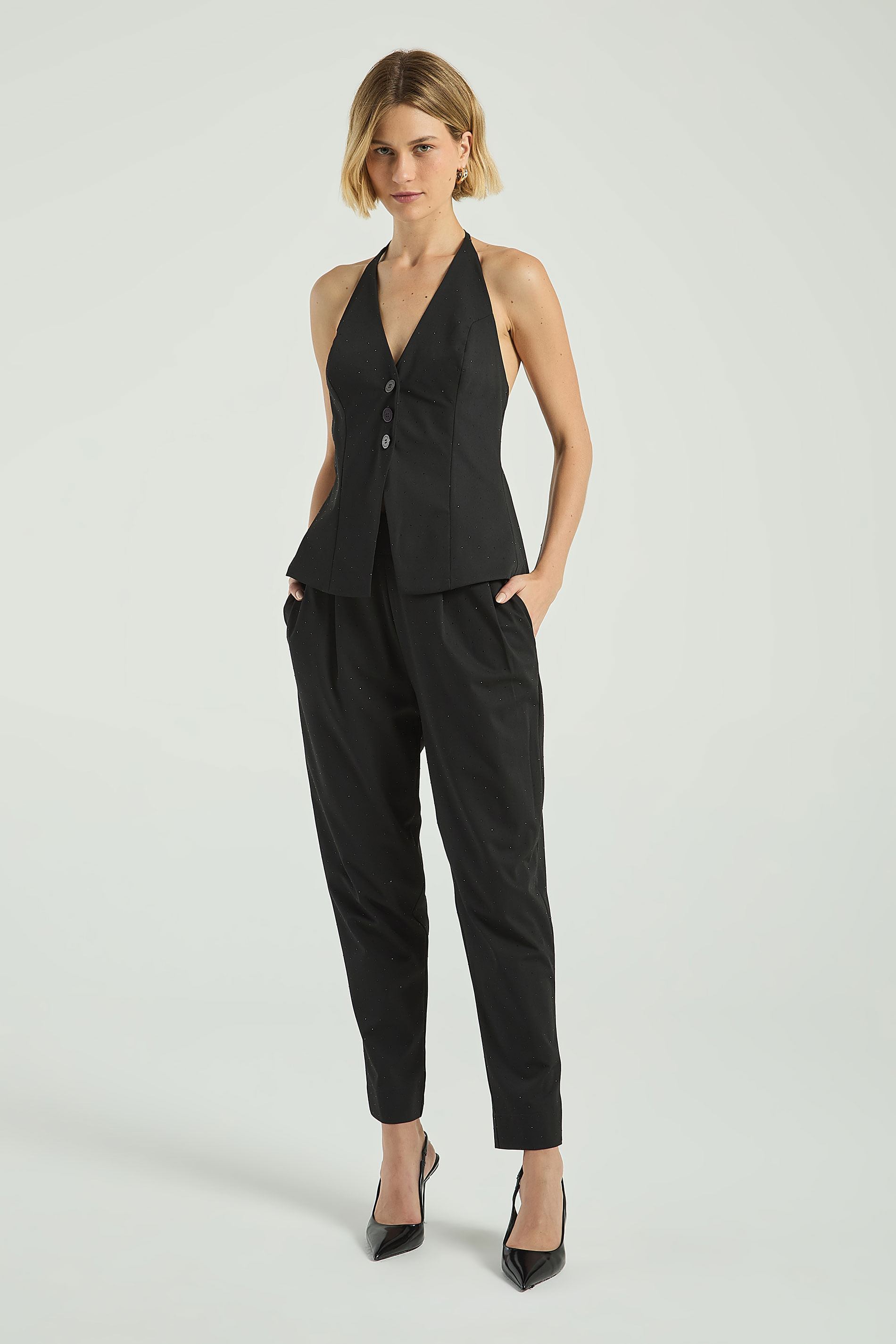 CALÇA COM TERMOCOLANTES - PRETO P - PRETO - 310548
