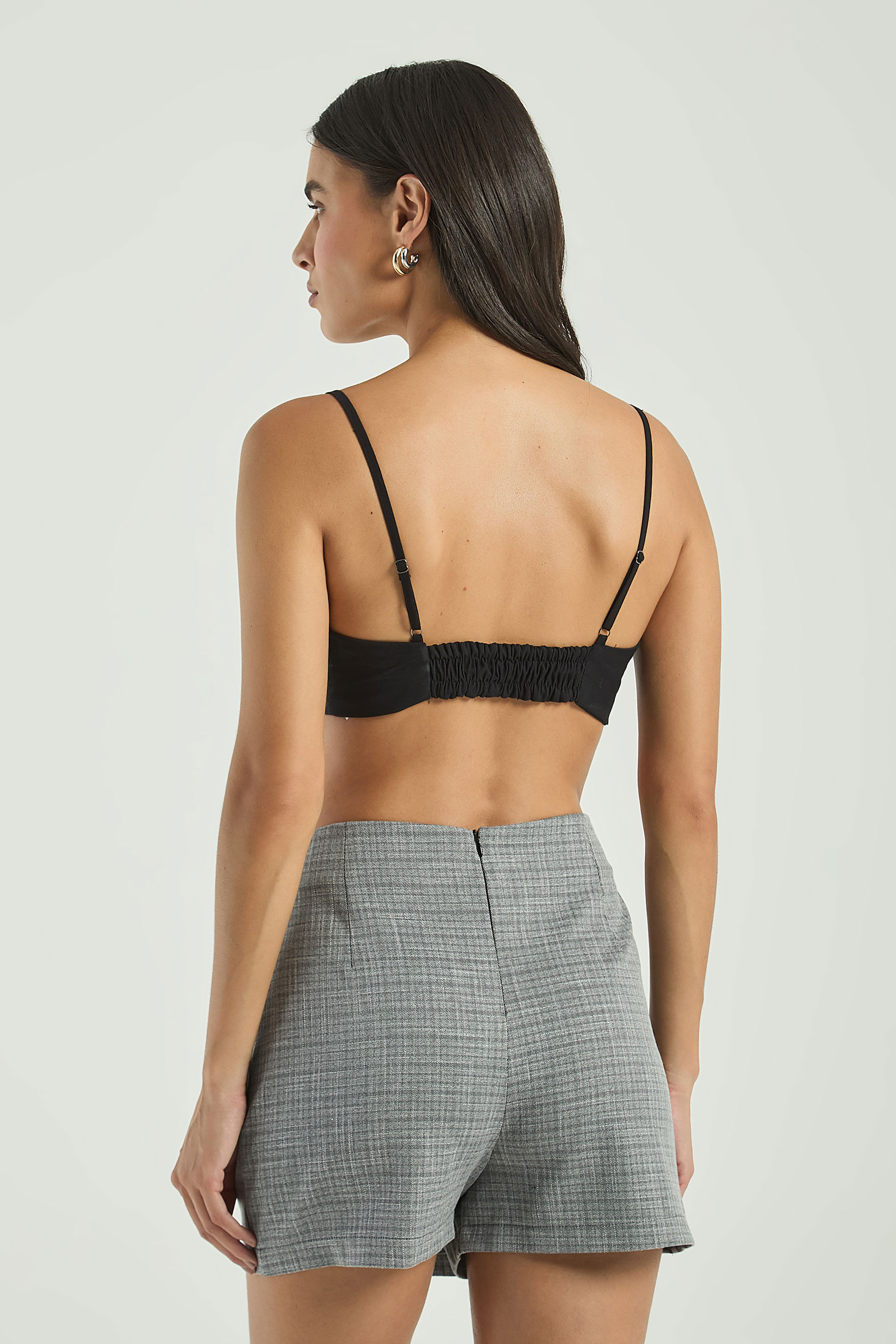 SHORT SAIA MINI XADREZ-PRETO M - PRETO - 310693