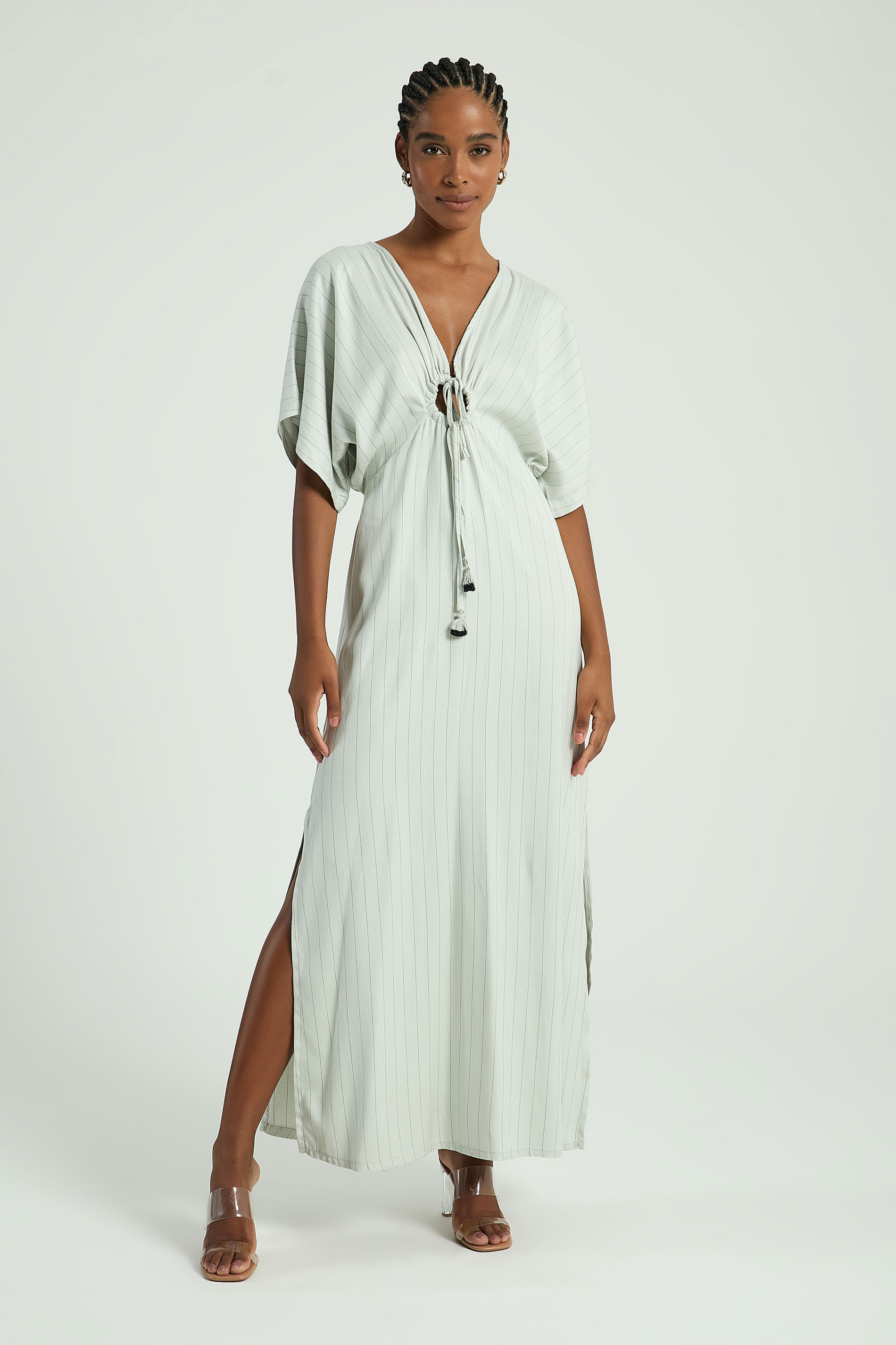 VESTIDO LONGO RISCAS FINAS-MOON / PRETO M - MOON / PRETO - 310718