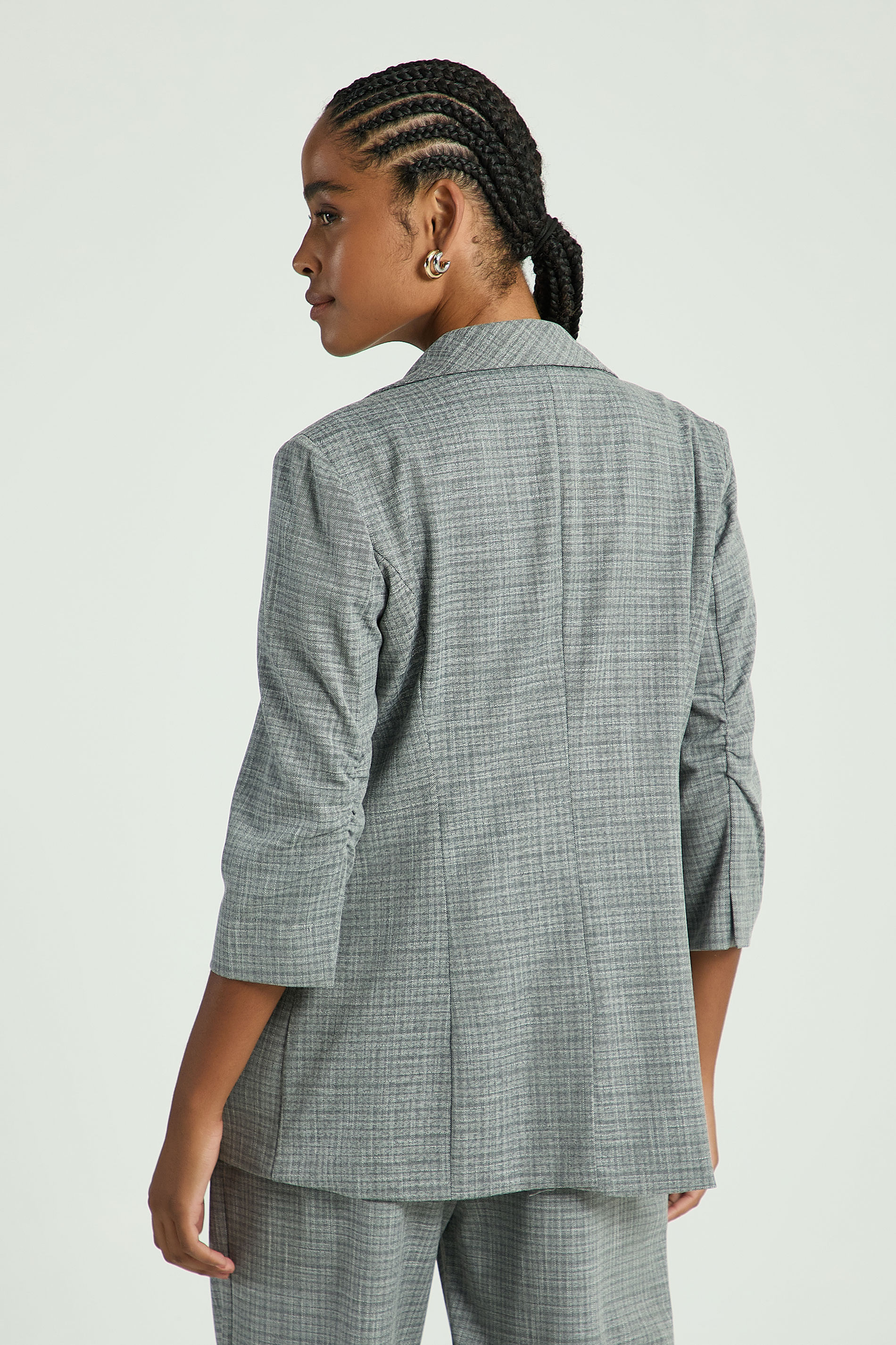 BLAZER ALFAIATARIA MINI XADREZ-PRETO G - PRETO - 310895
