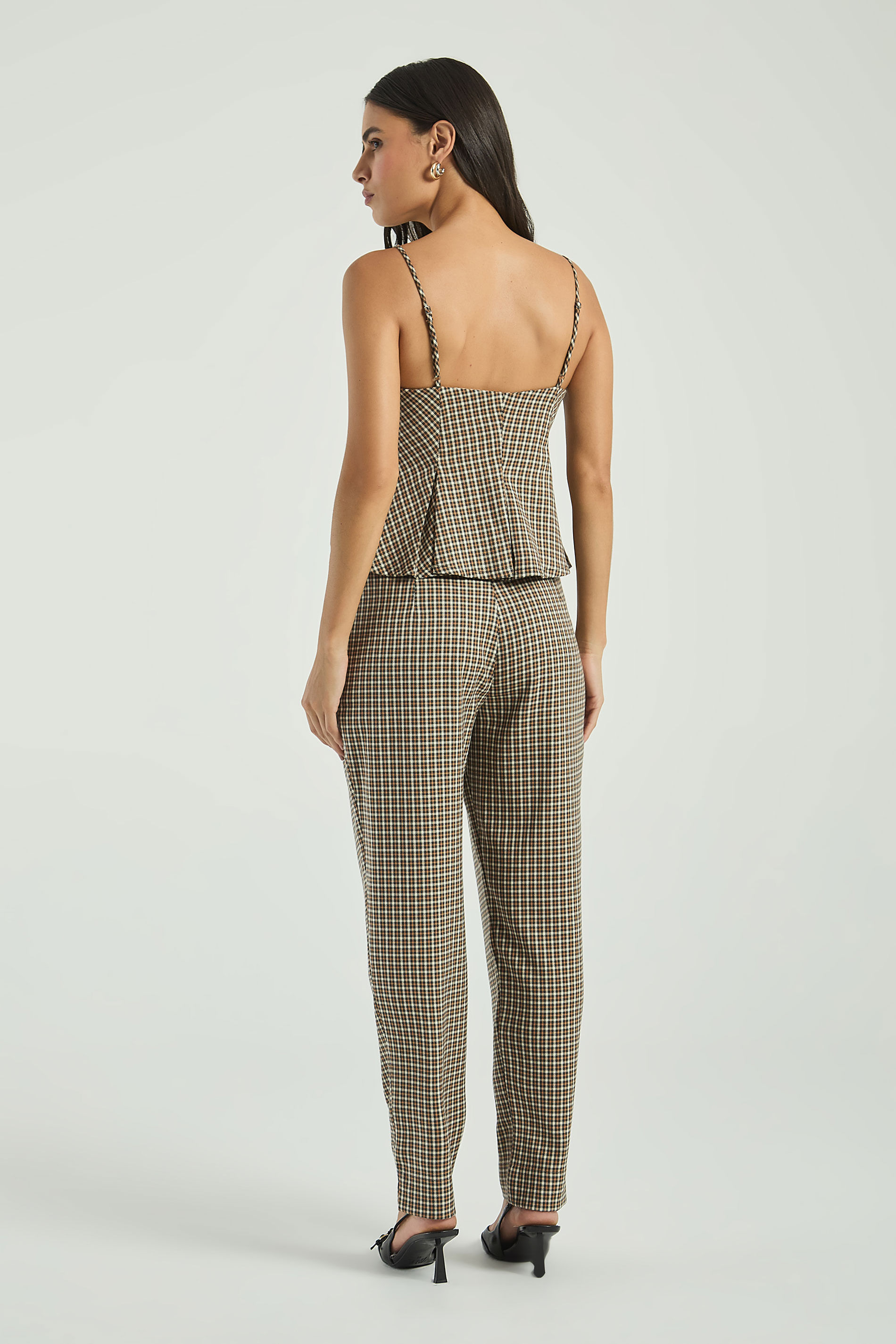 CALÇA MINI XADREZ 2 BOTÕES-BEGE ESCURO GG - BEGE ESCURO - 311946