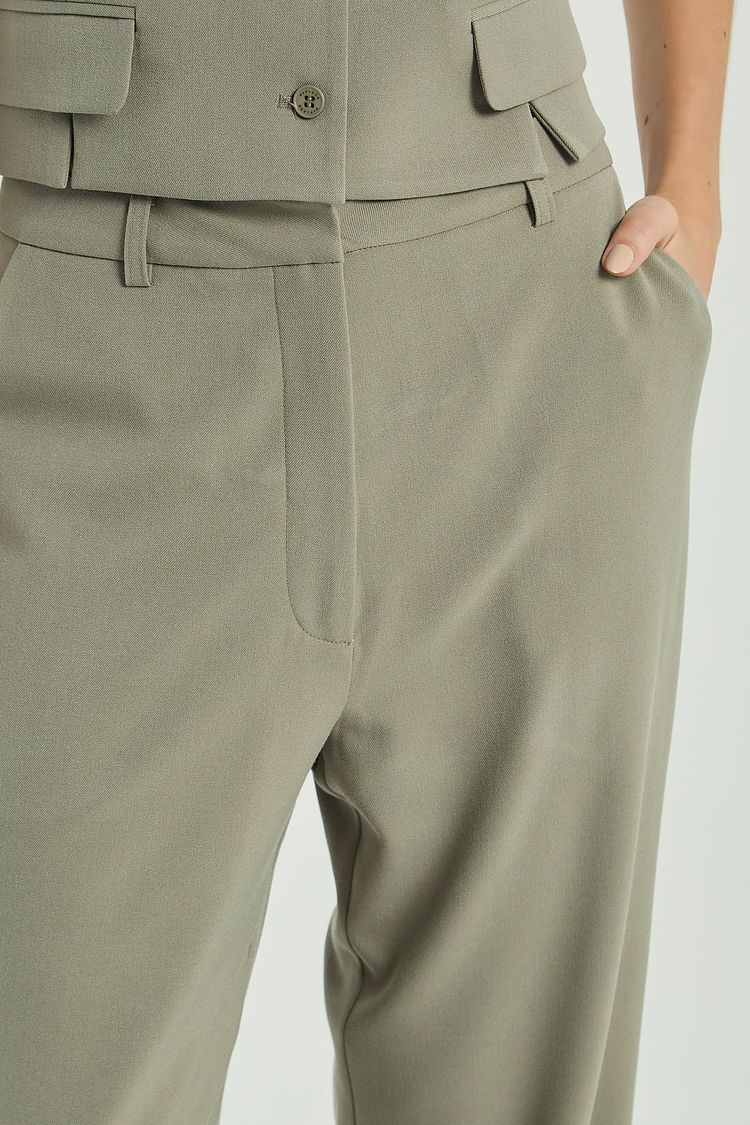 CALÇA LISA-CINZA ESVERDEADO PP - CINZA ESVERDEADO - 313244