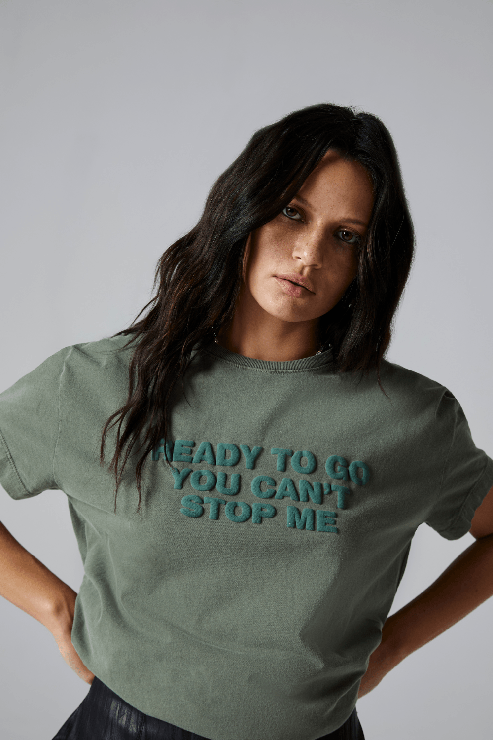 T-SHIRT SILK STOP ME-CINZA ESVERDEADO M - CINZA ESVERDEADO - 313261