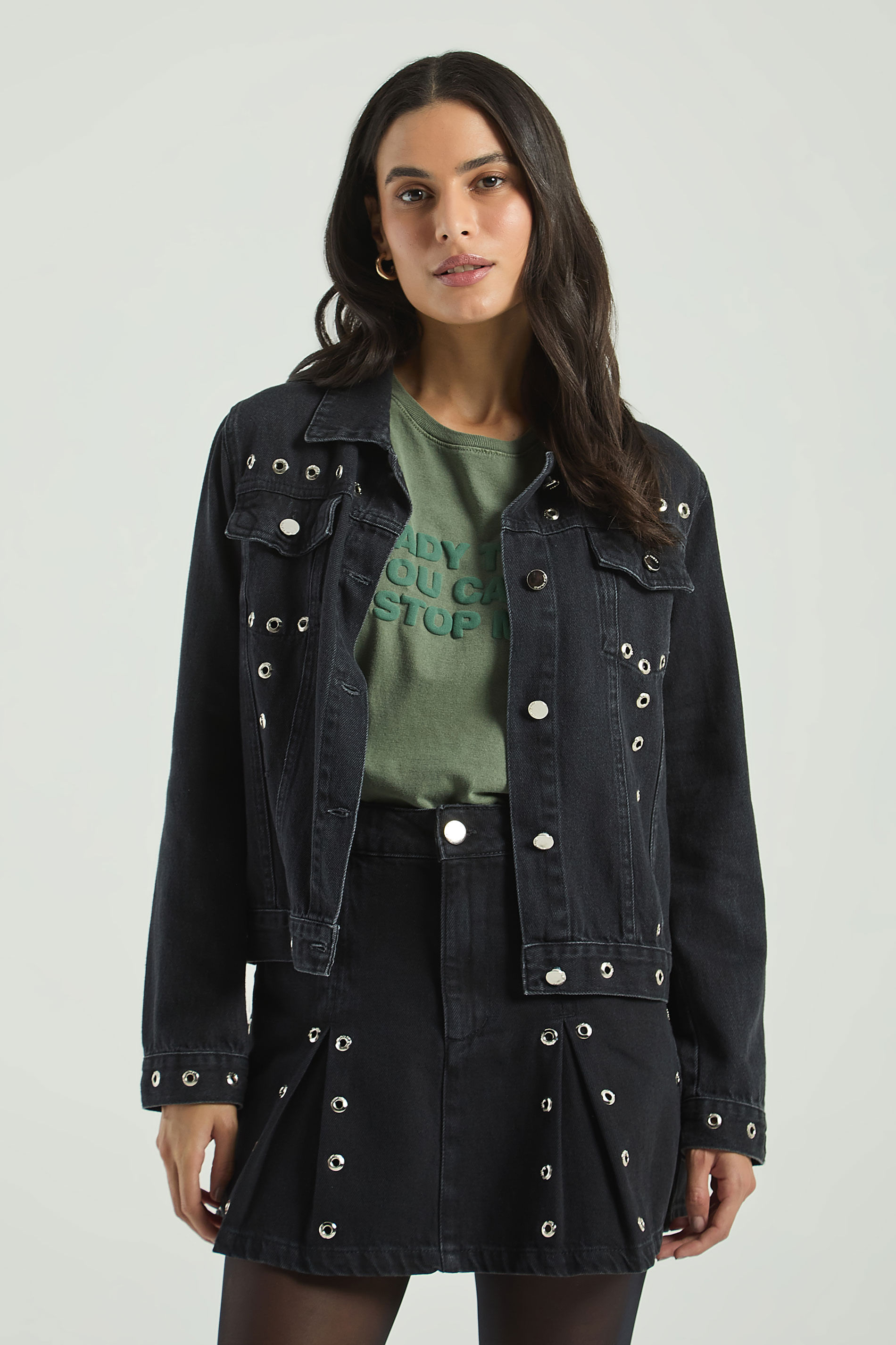 T-SHIRT SILK STOP ME-CINZA ESVERDEADO M - CINZA ESVERDEADO - 313262
