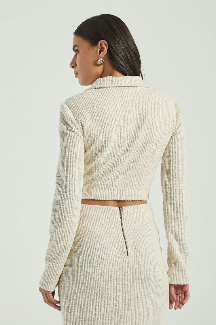CASAQUETO MALHA TWEED-AVEIA G - AVEIA - 313786