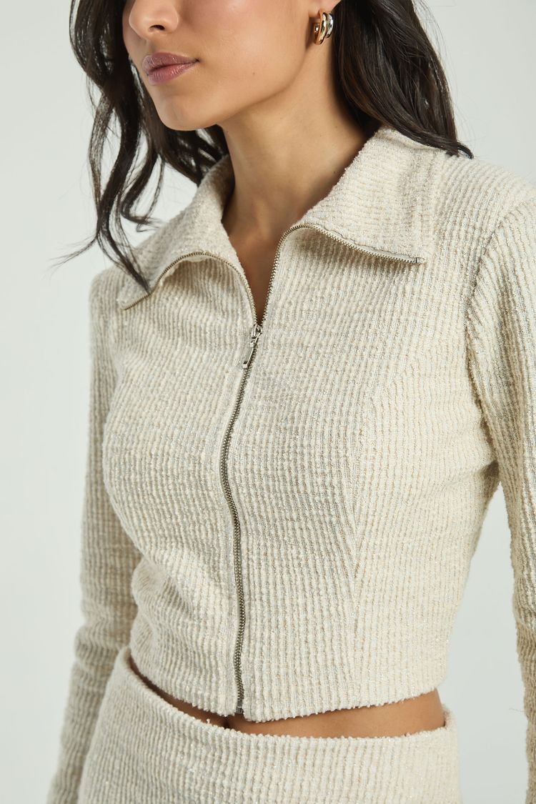 CASAQUETO MALHA TWEED-AVEIA G - AVEIA - 313788