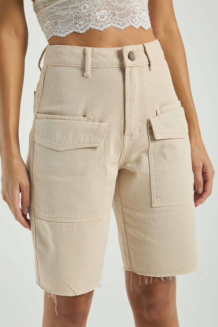 BERMUDA COM BOLSO DUPLO EM SARJA-AVEIA 36 - AVEIA - 314621