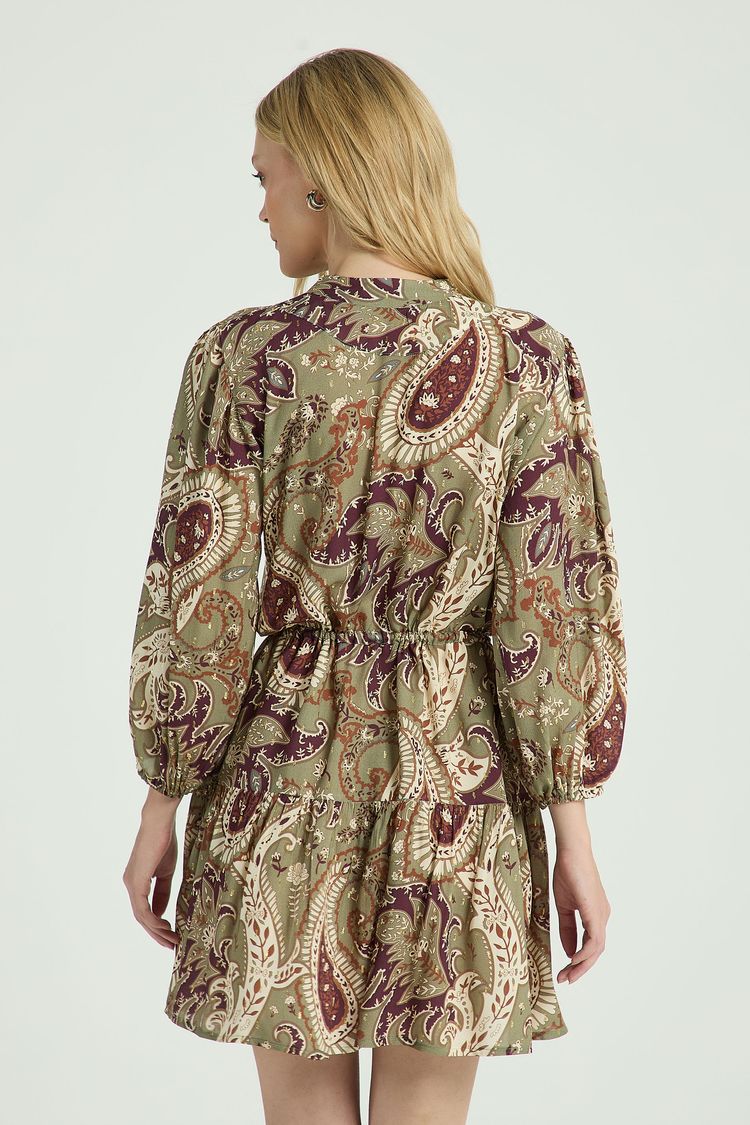 VESTIDO CURTO ESTAMPADO COM DECOTE V-EST MAXI CASHMERE GG - EST MAXI CASHMERE - 314880