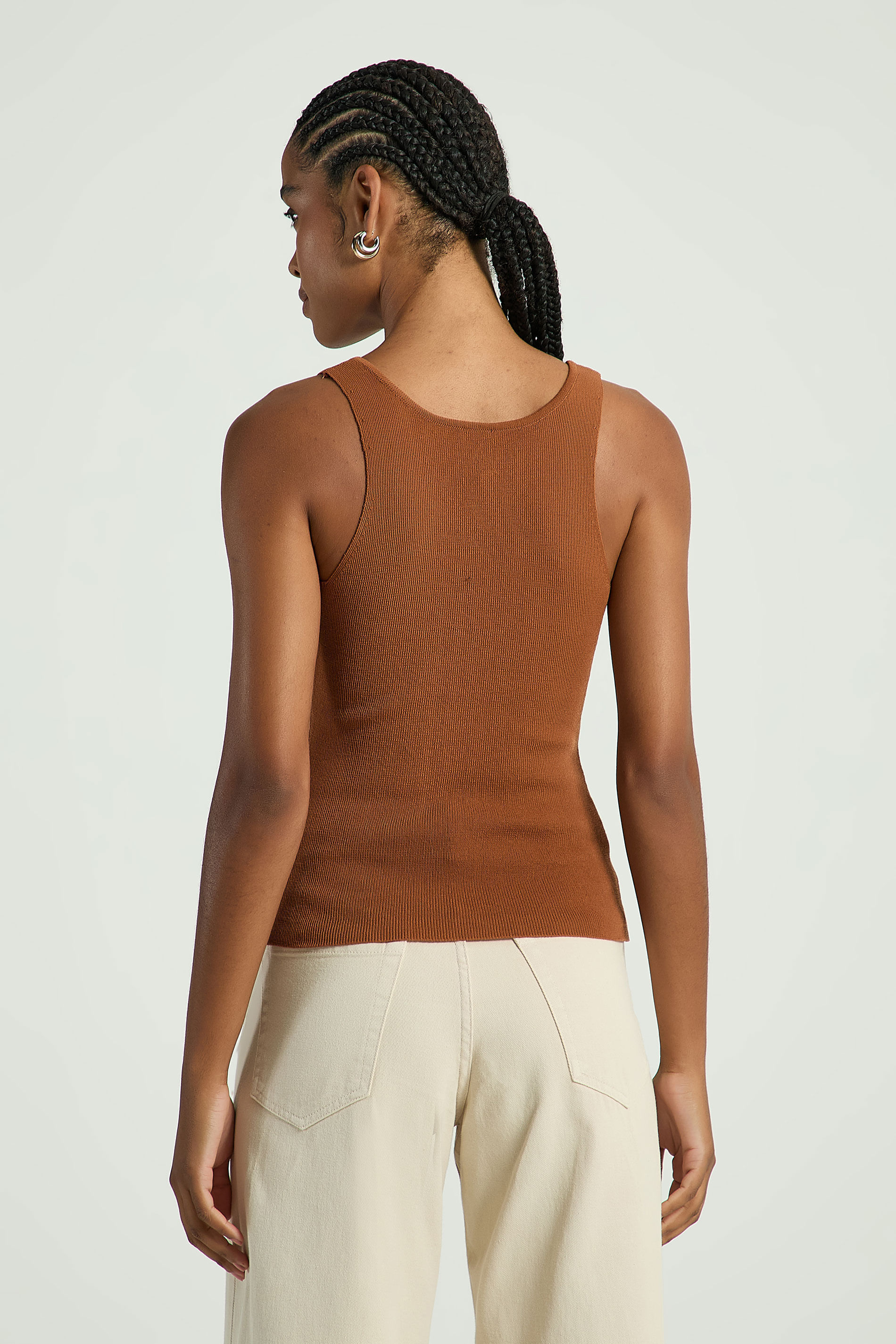 REGATA EM TRICOT - BEGE ESCURO M - BEGE ESCURO - 315267