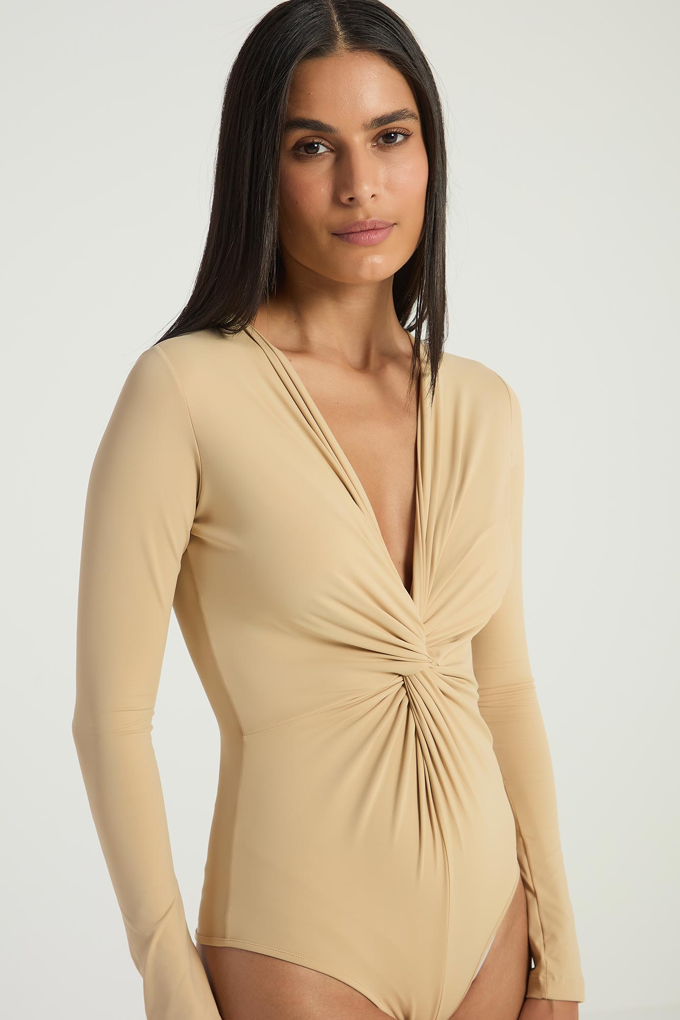 BODY COM DETALHE TORCIDO - BEGE G - BEGE - 315578