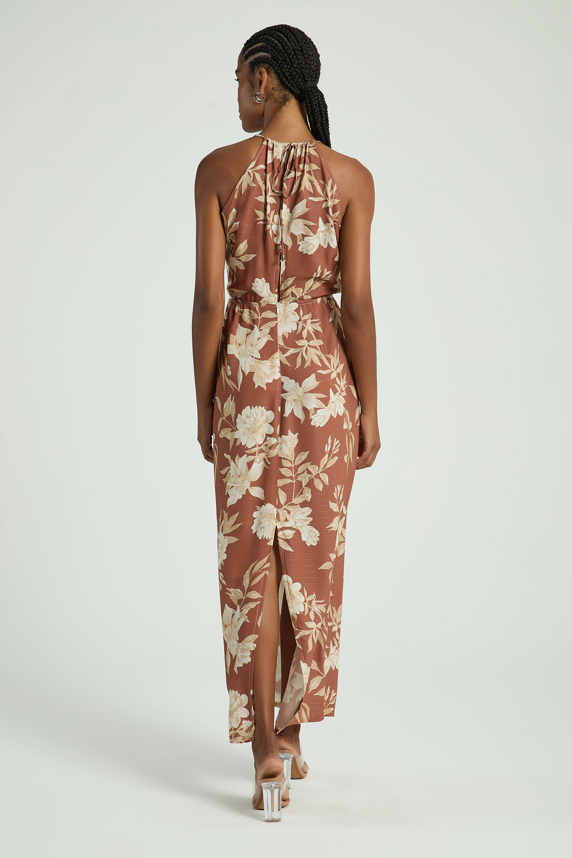 VESTIDO ESTAMPADO COM DECOTE TRANSPASSADO-EST JARDIM INVERNO P - EST JARDIM INVERNO - 315612