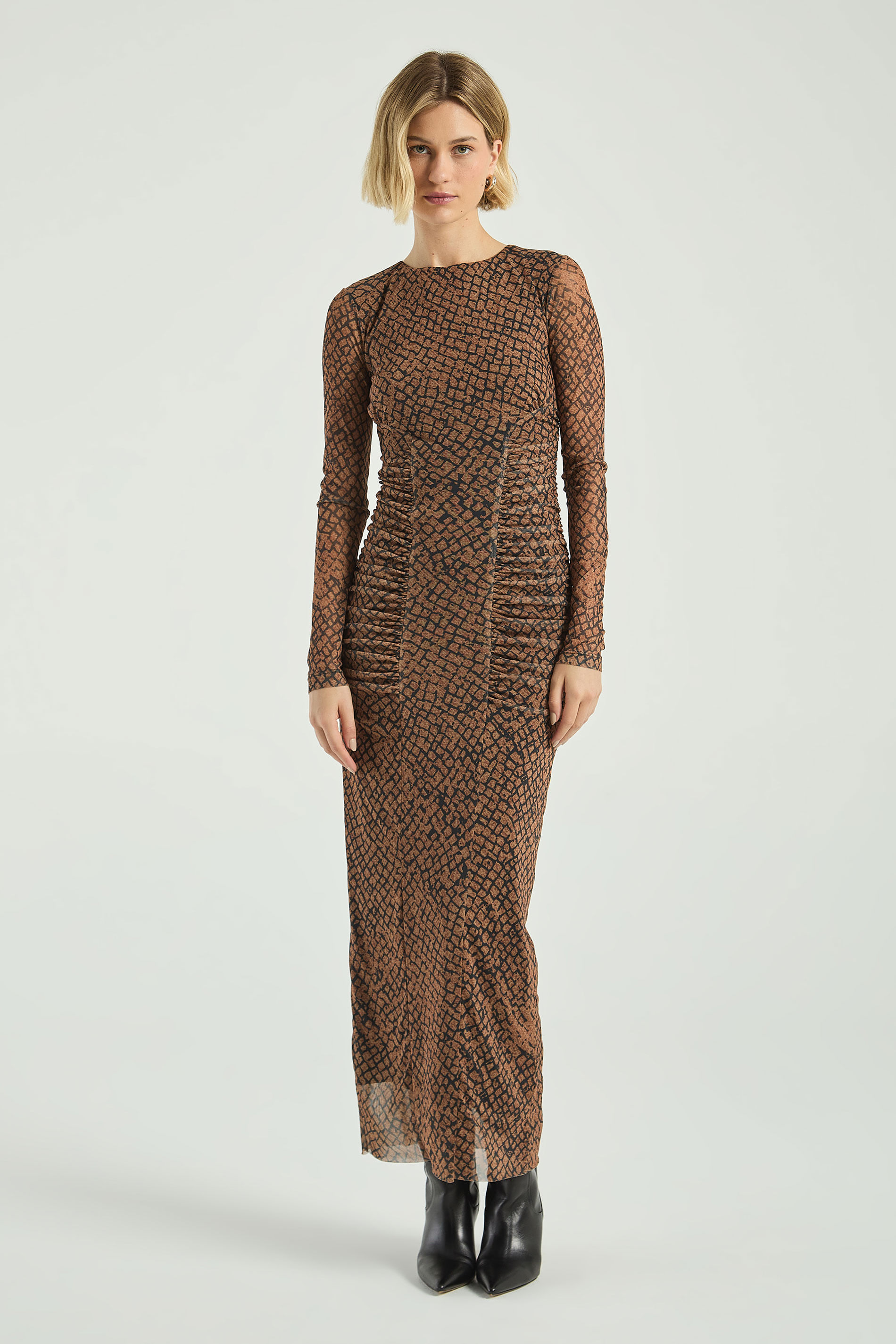 VESTIDO ESTAMPADO EM TULE-EST TEXTURA G - EST TEXTURA - 315671
