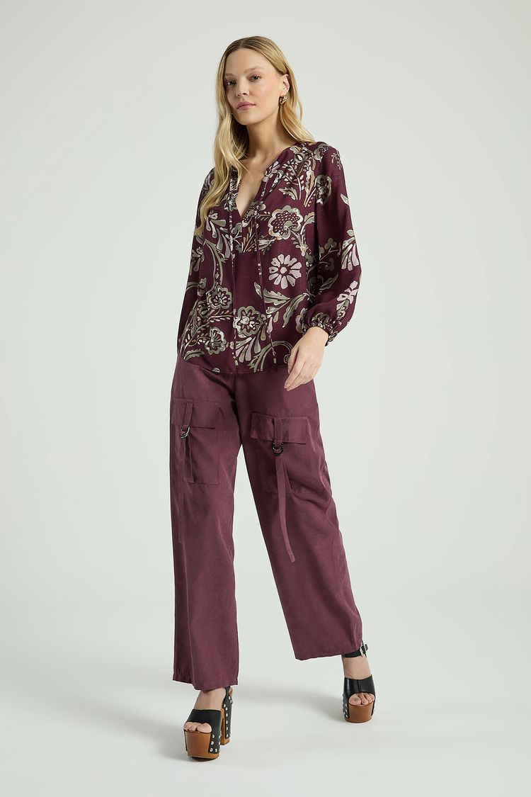 CALÇA BOLSOS FRENTE-VINHO M - VINHO - 316916