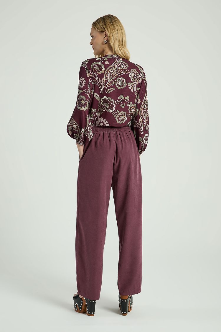 CALÇA BOLSOS FRENTE-VINHO M - VINHO - 316917