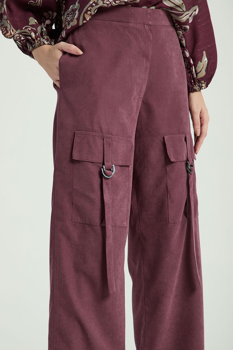 CALÇA BOLSOS FRENTE-VINHO M - VINHO - 316918
