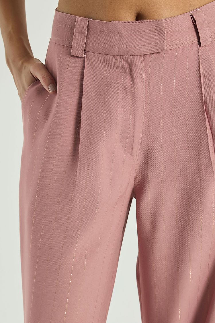 CALÇA RISCA DE GIZ BAINHA VIRADA-ROSE P - ROSE - 317007