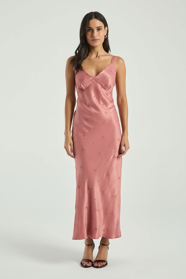 VESTIDO MIDI SLEEP DRESS BORDADO - ROSE M - ROSE - 317020