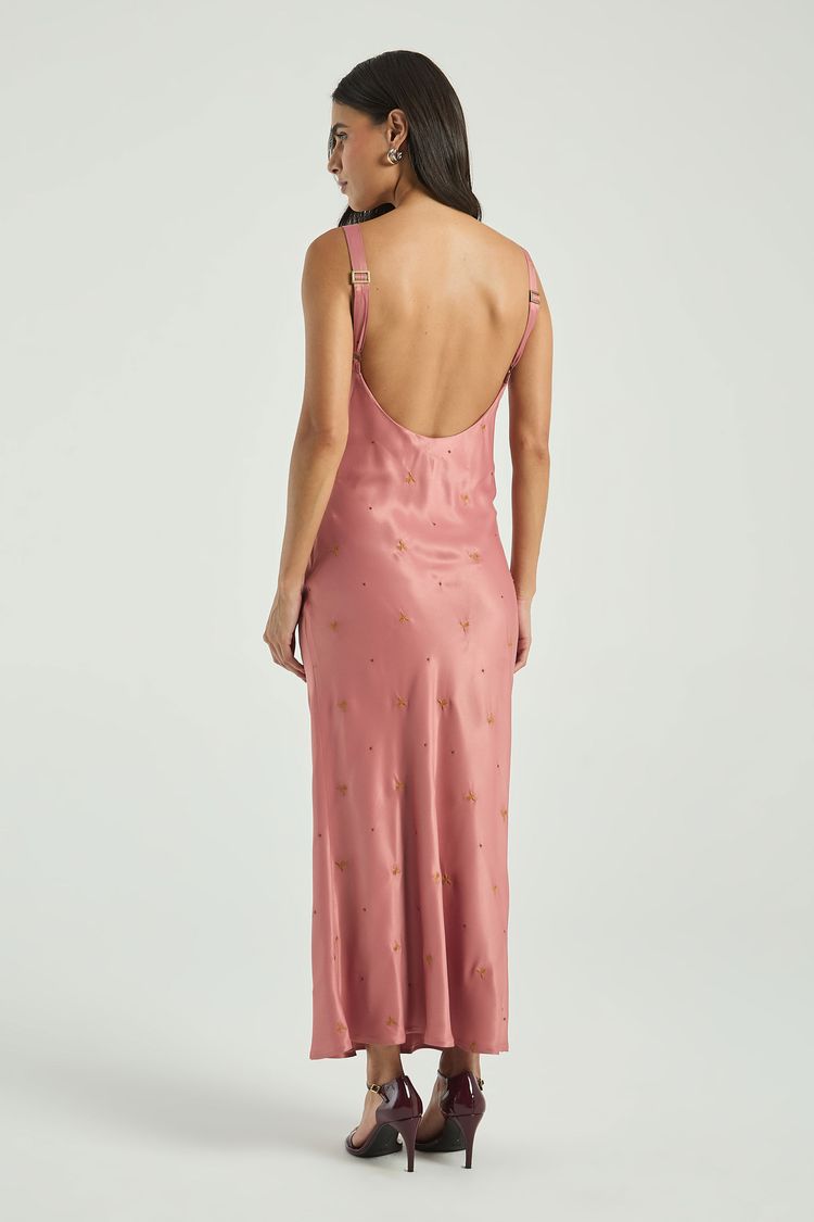 VESTIDO MIDI SLEEP DRESS BORDADO - ROSE M - ROSE - 317021