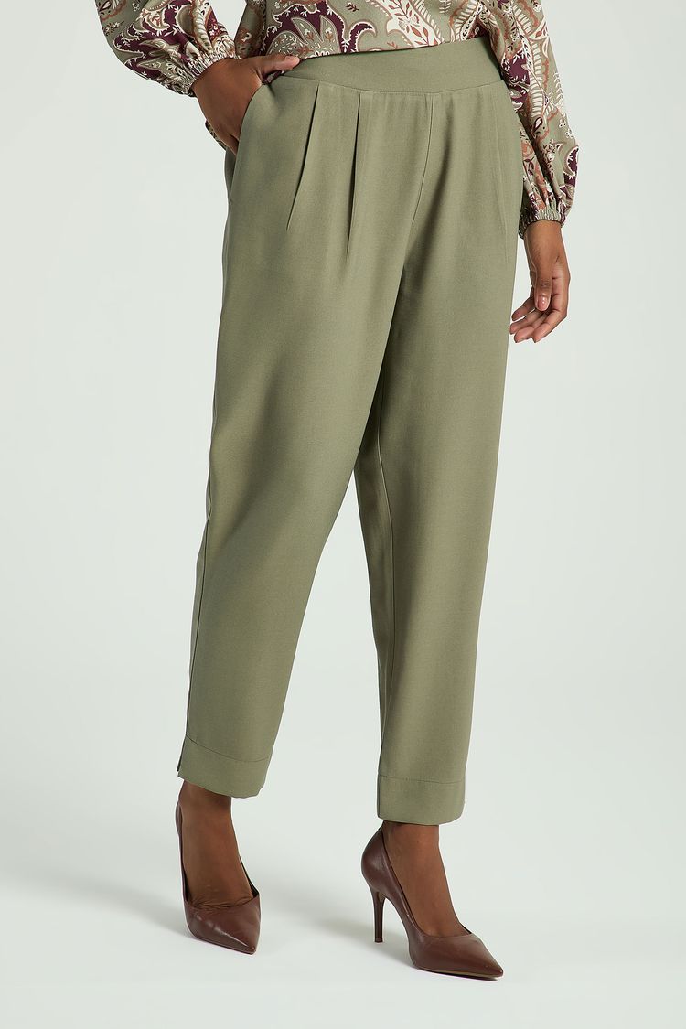 CALÇA CIGARRETE BÁSICA-CINZA ESVERDEADO PP - CINZA ESVERDEADO - 317132