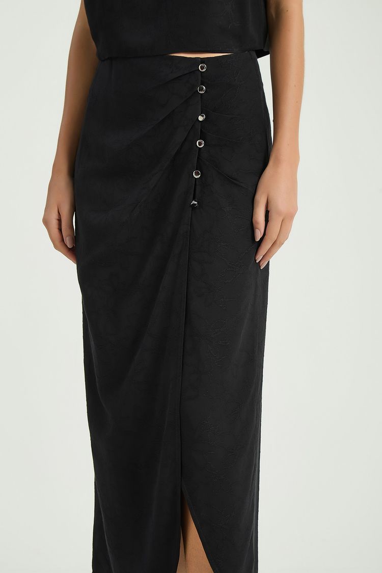 SAIA PAREÔ BOTÕES - PRETO M - PRETO - 319069