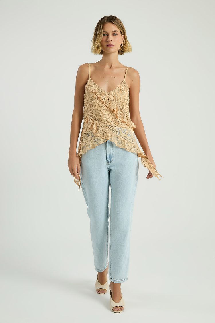 CAMISETA BABADOS RENDA - AMENDOA G - AMENDOA - 320919