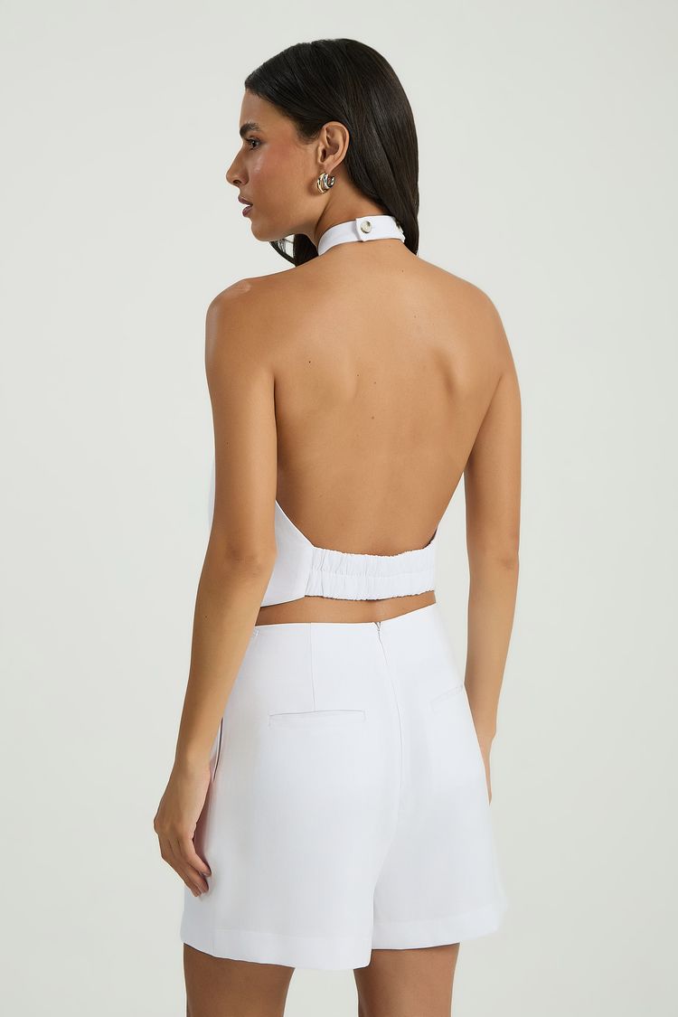 BLUSA FRENTE ÚNICA BARRA TRIÂNGULO - BRANCO G - BRANCO - 324231