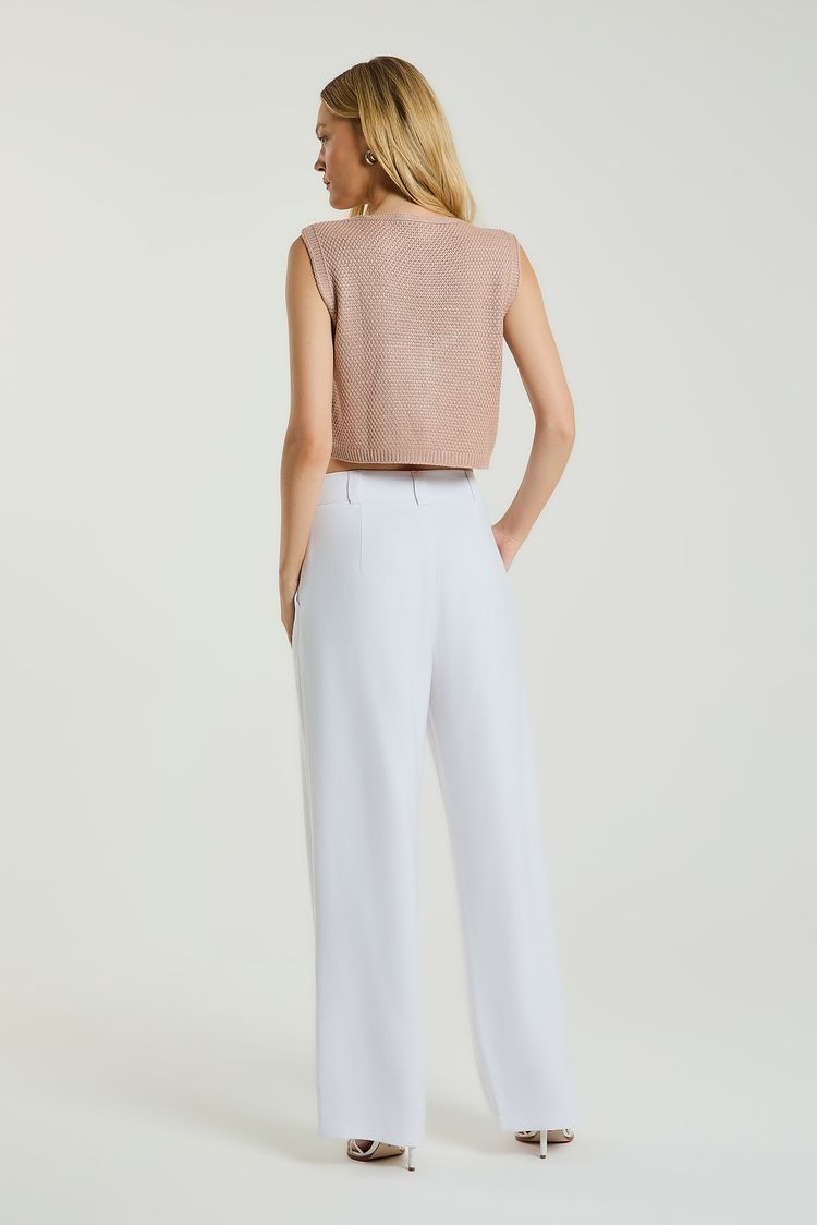 CALÇA ALFAIATARIA-BRANCO P - BRANCO - 325447