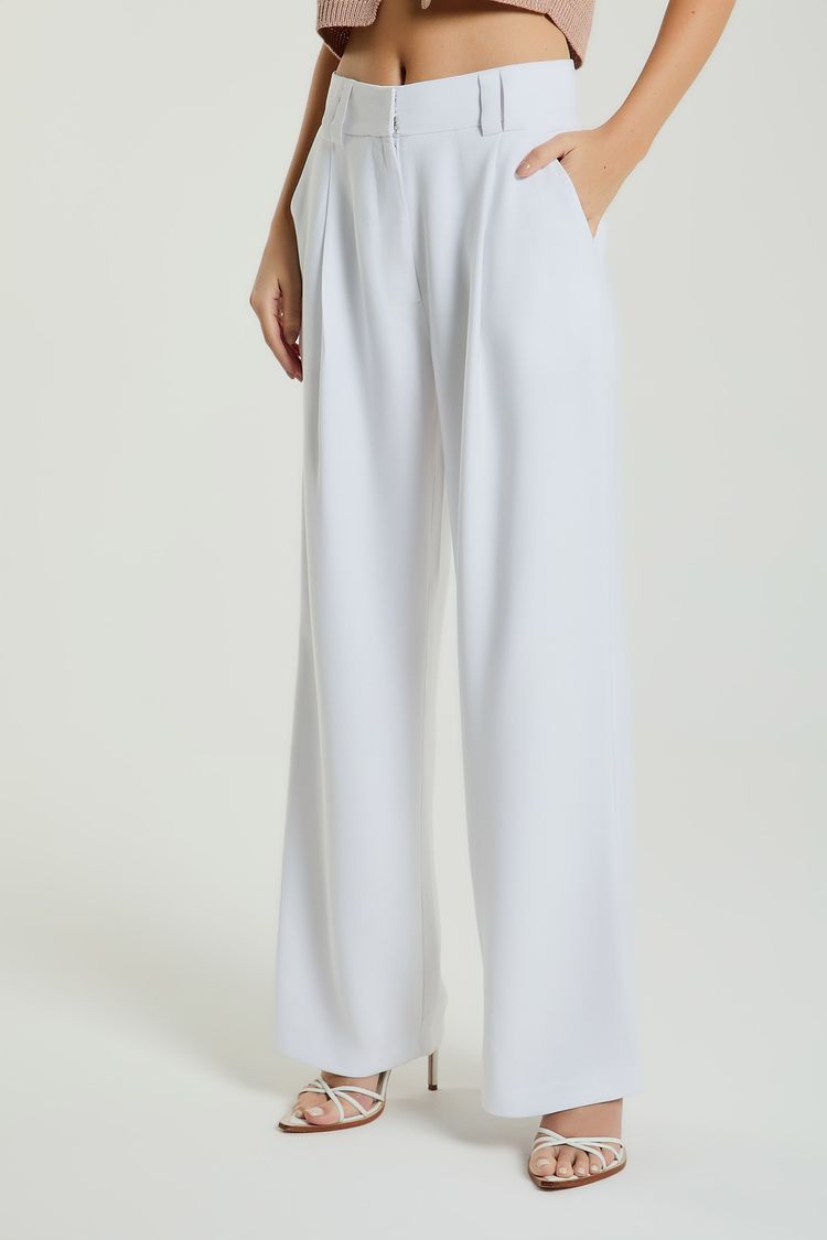 CALÇA ALFAIATARIA-BRANCO P - BRANCO - 325448