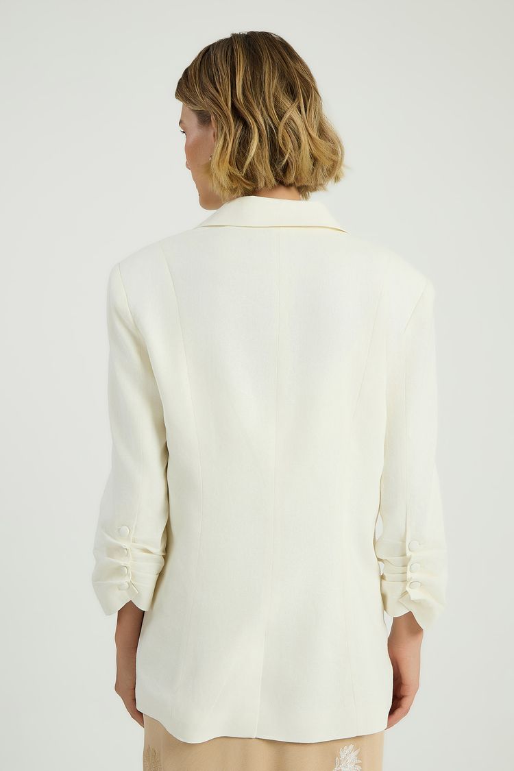 BLAZER MANGA DRAPEADA - OFF WHITE M - OFF WHITE - 327447