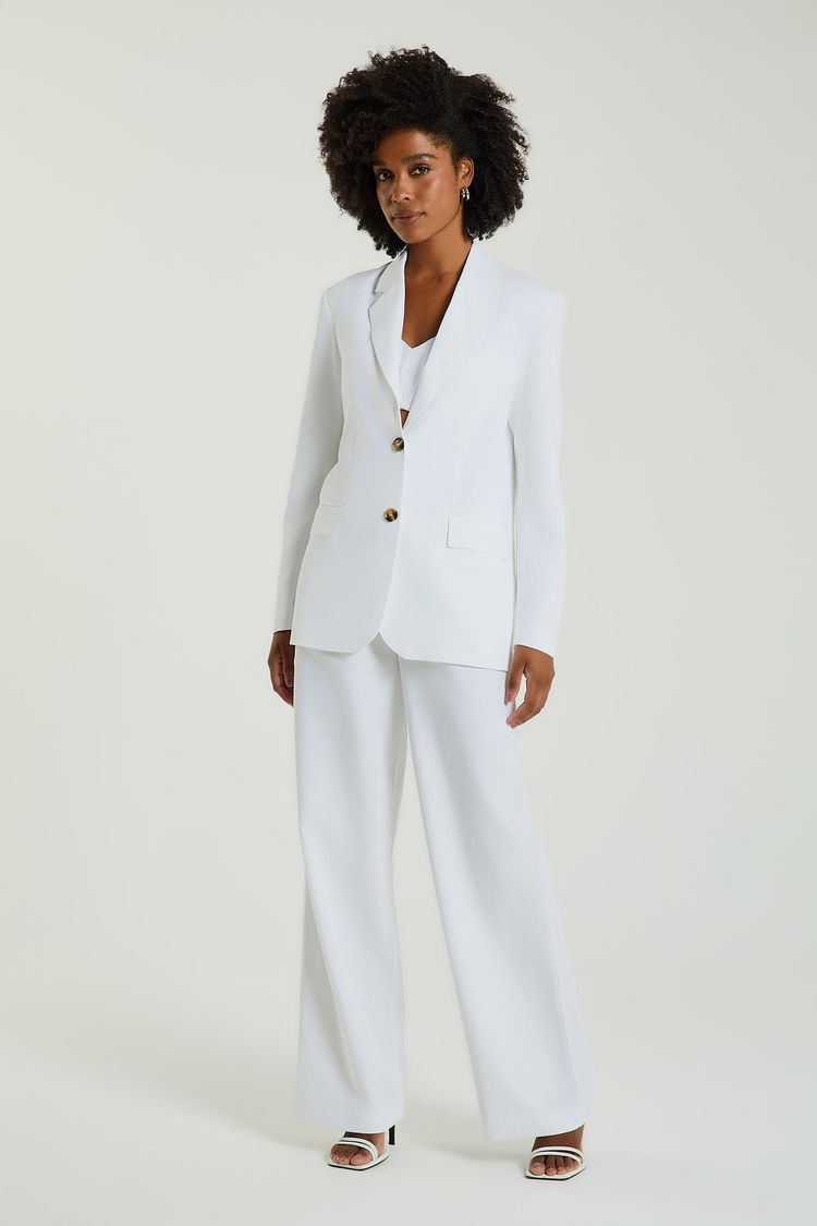 BLAZER OVER DETALHE 2 BOTÕES - BRANCO M - BRANCO - 328066