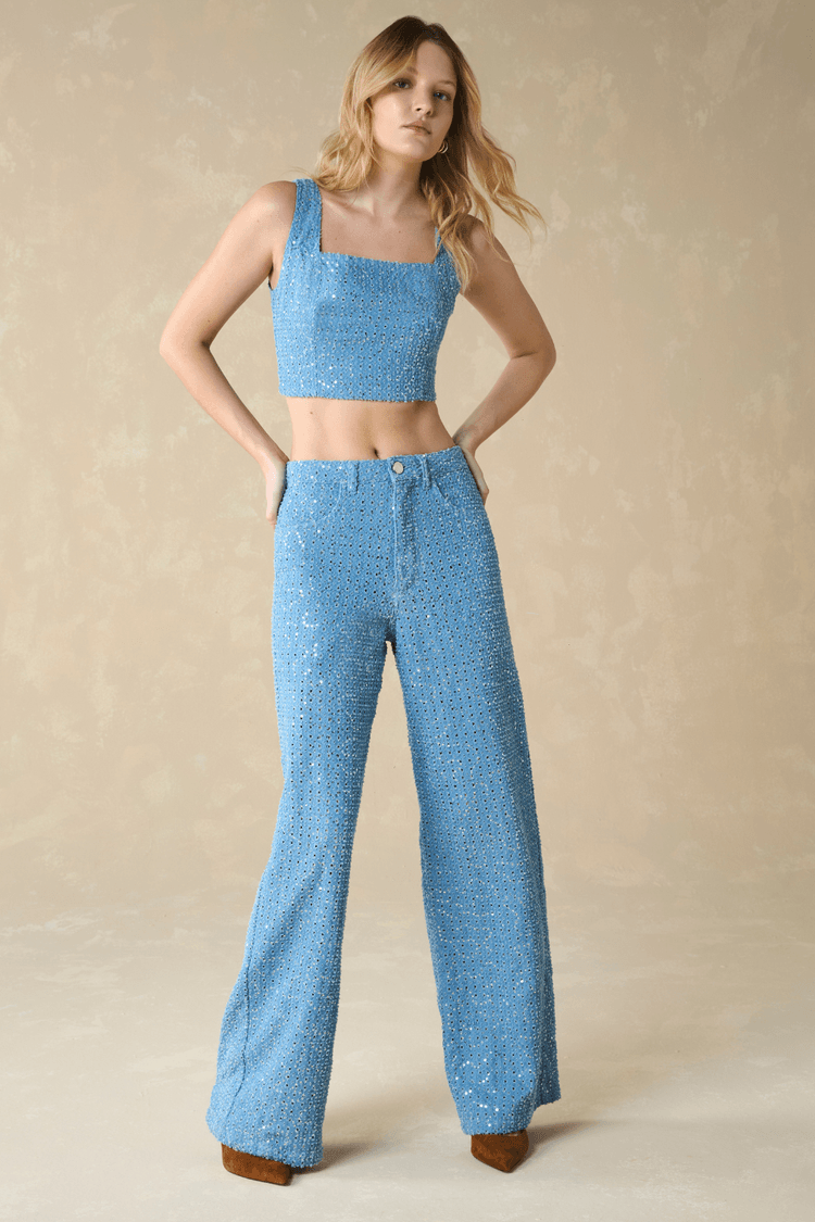 CALÇA JEANS PAETÊ - JEANS 38 - JEANS - 333862