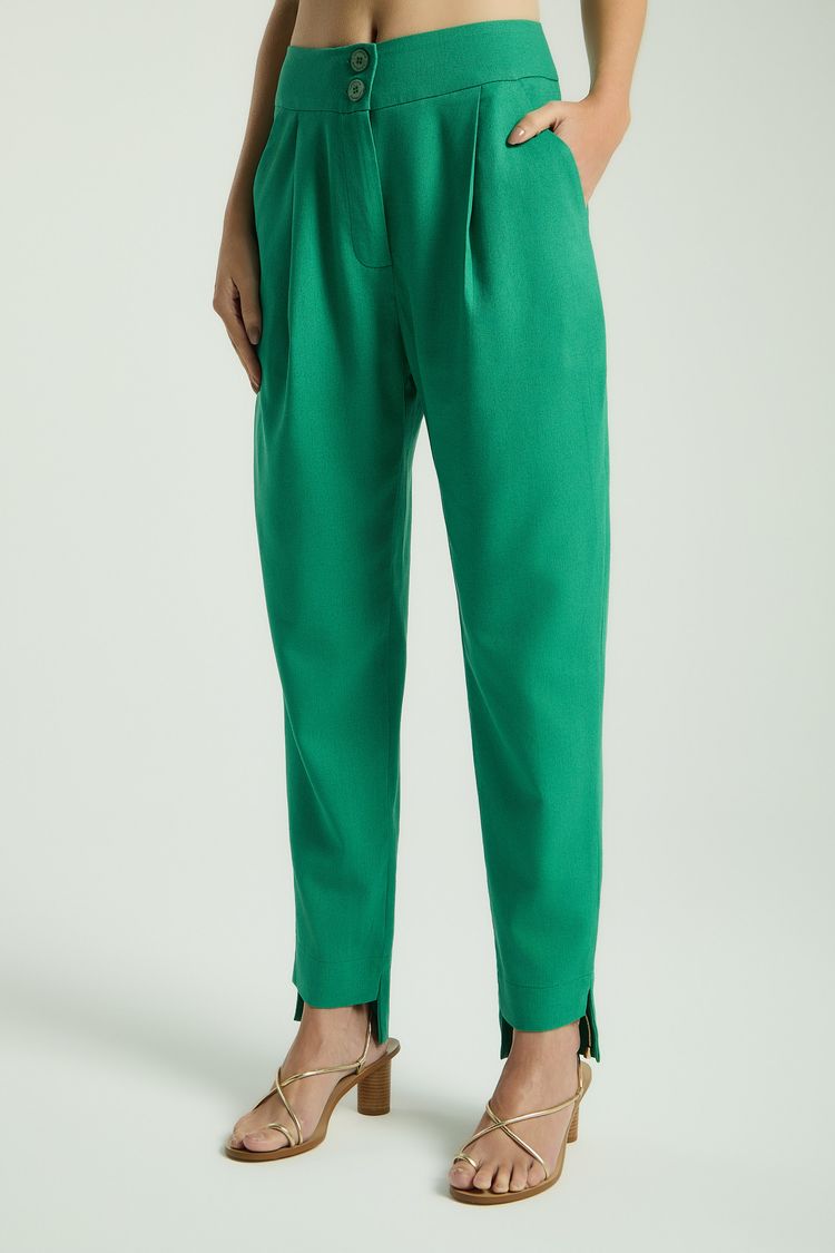 CALÇA CIGARRETE LINHO - FOLHA PP - FOLHA - 342488