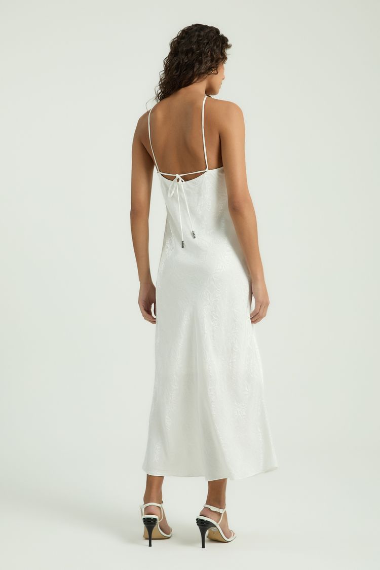 VESTIDO JACQUARD MIDI - OFF WHITE G - OFF WHITE - 343183