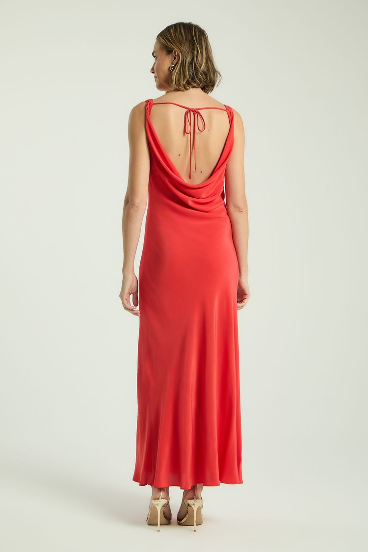 VESTIDO COSTAS DEGAGEE - TOMATE P - TOMATE - 343597