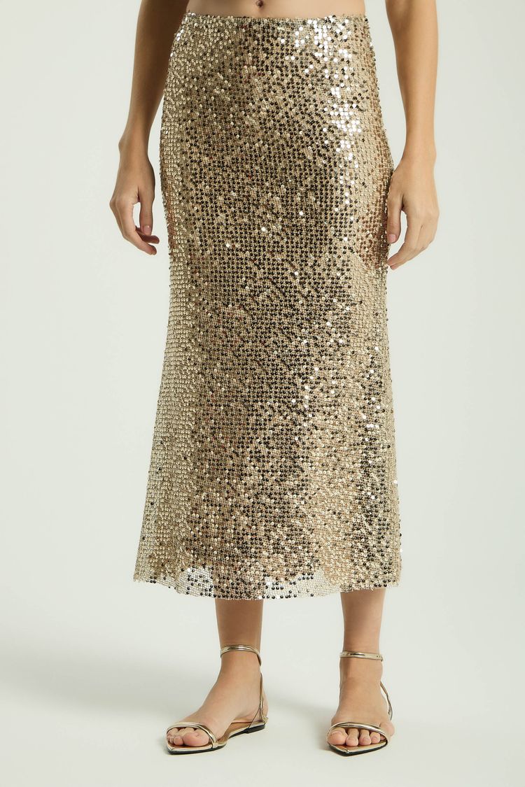 SAIA PAETÊ - DOURADO P - DOURADO - 344375