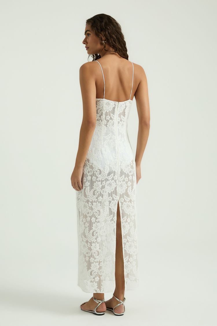 VESTIDO DE RENDA COM BOJO - BRANCO P - BRANCO - 345172