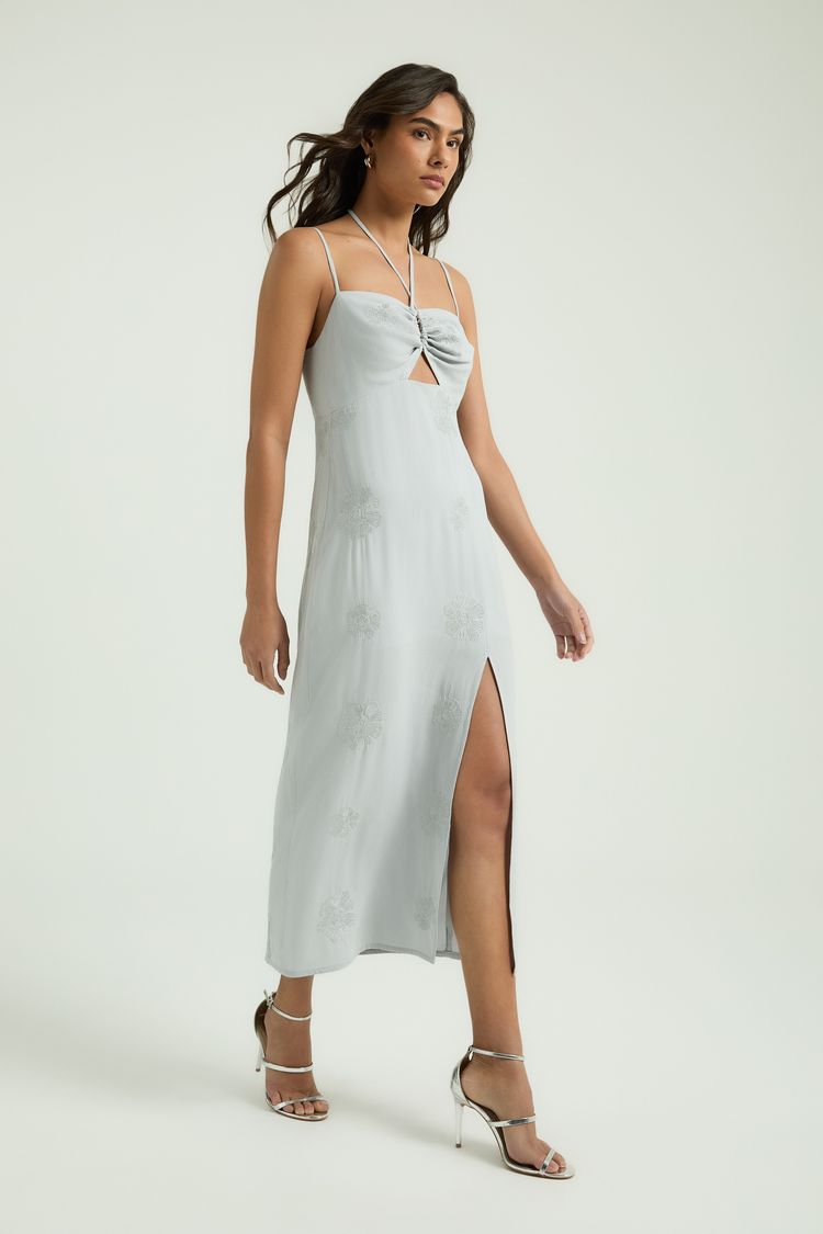 VESTIDO BOJO FRANZIDO - PRATA P - PRATA - 345832