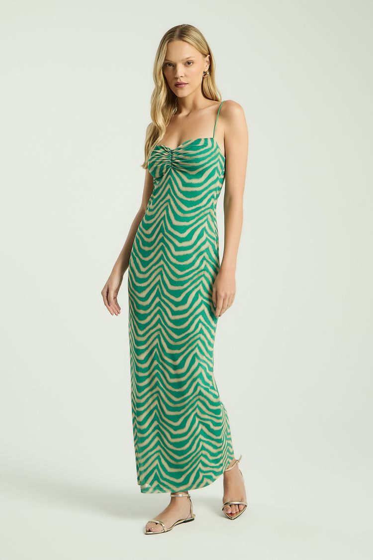 VESTIDO LONGO - EST ANIMAL PRINT FOLHA P - EST ANIMAL PRINT FOLHA - 346900