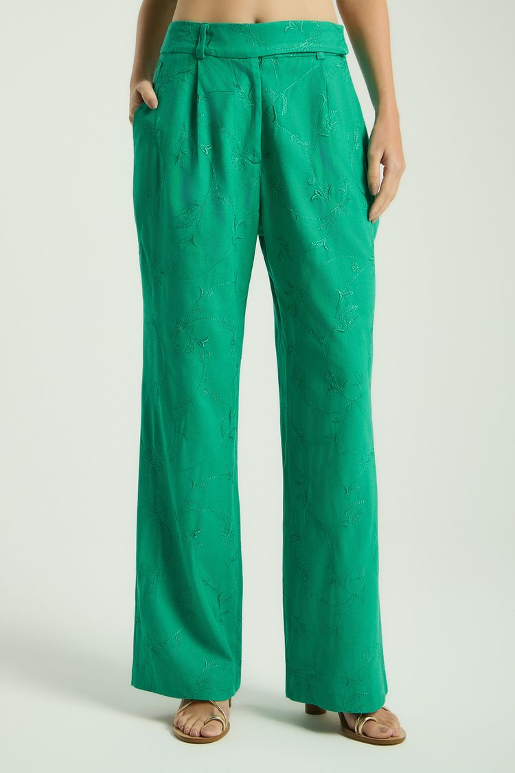 CALÇA LINHO BORDADO - FOLHA P - FOLHA - 347917