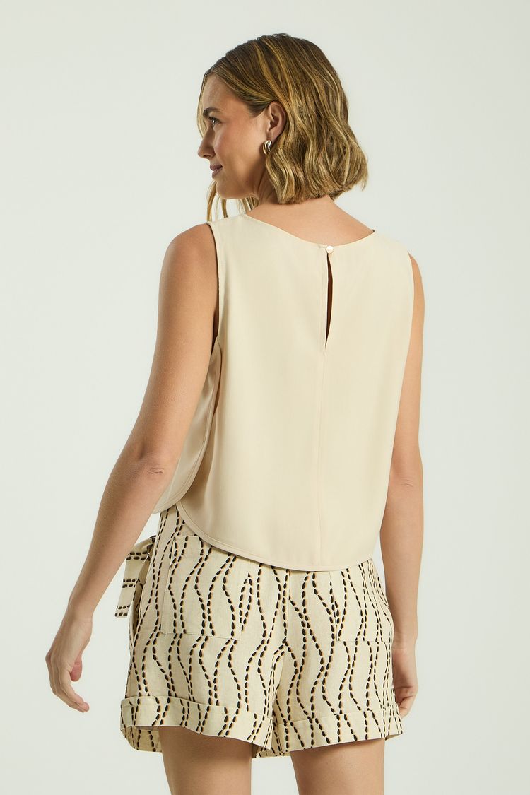 SHORT - EST PONTILHADO MARFIM P - EST PONTILHADO MARFIM - 349626