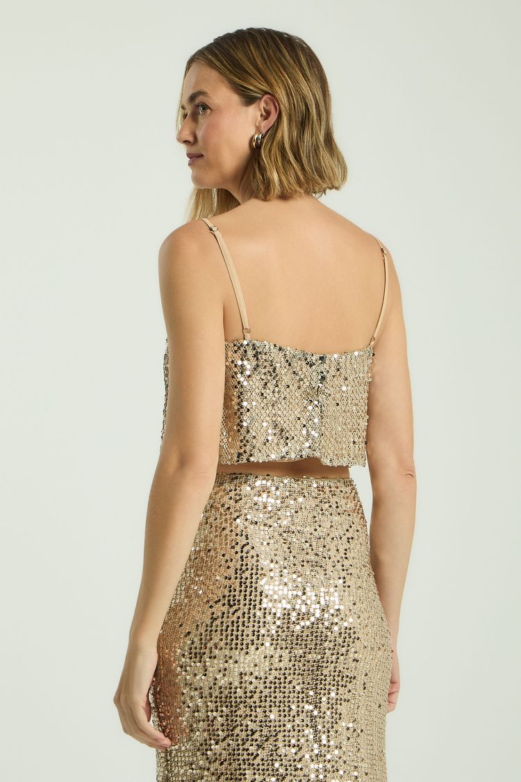 CAMISETA PAETE - DOURADO G - DOURADO - 350977