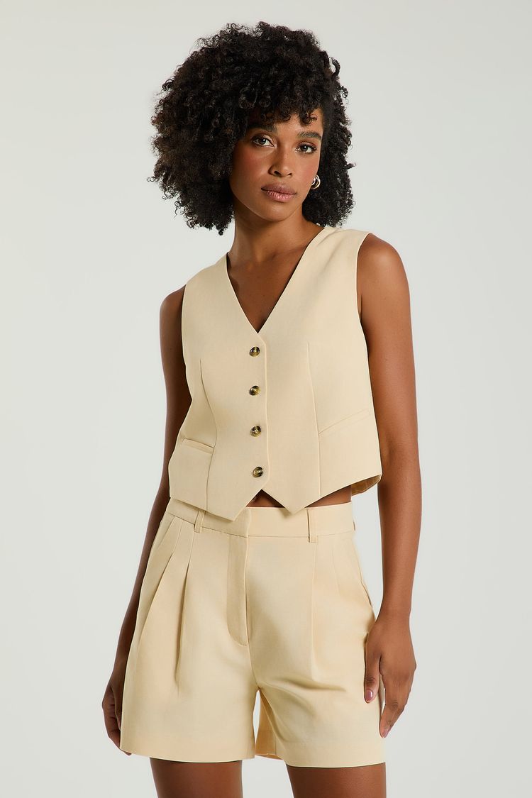 COLETE BÁSICO ALFAIATARIA - AMENDOA M - AMENDOA - 352181