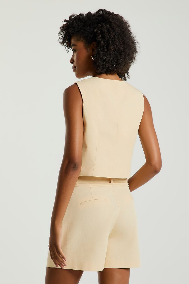 COLETE BÁSICO ALFAIATARIA - AMENDOA M - AMENDOA - 352182