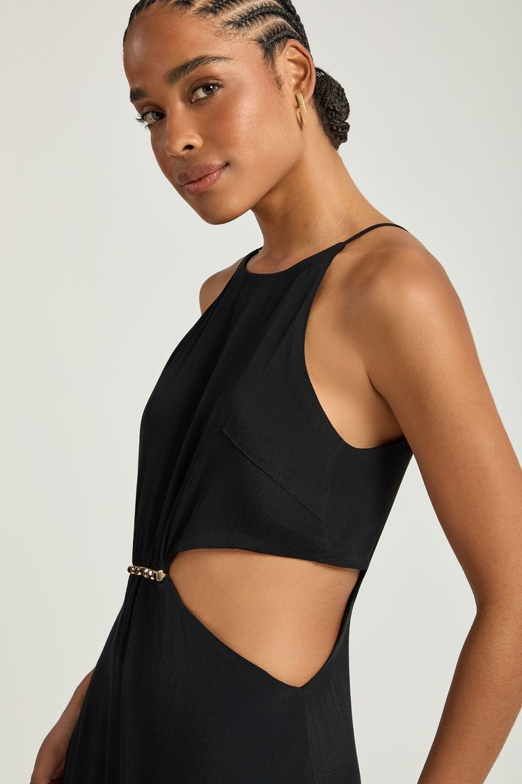 VESTIDO LONGO 2 BABADOS - PRETO P - PRETO - 353405